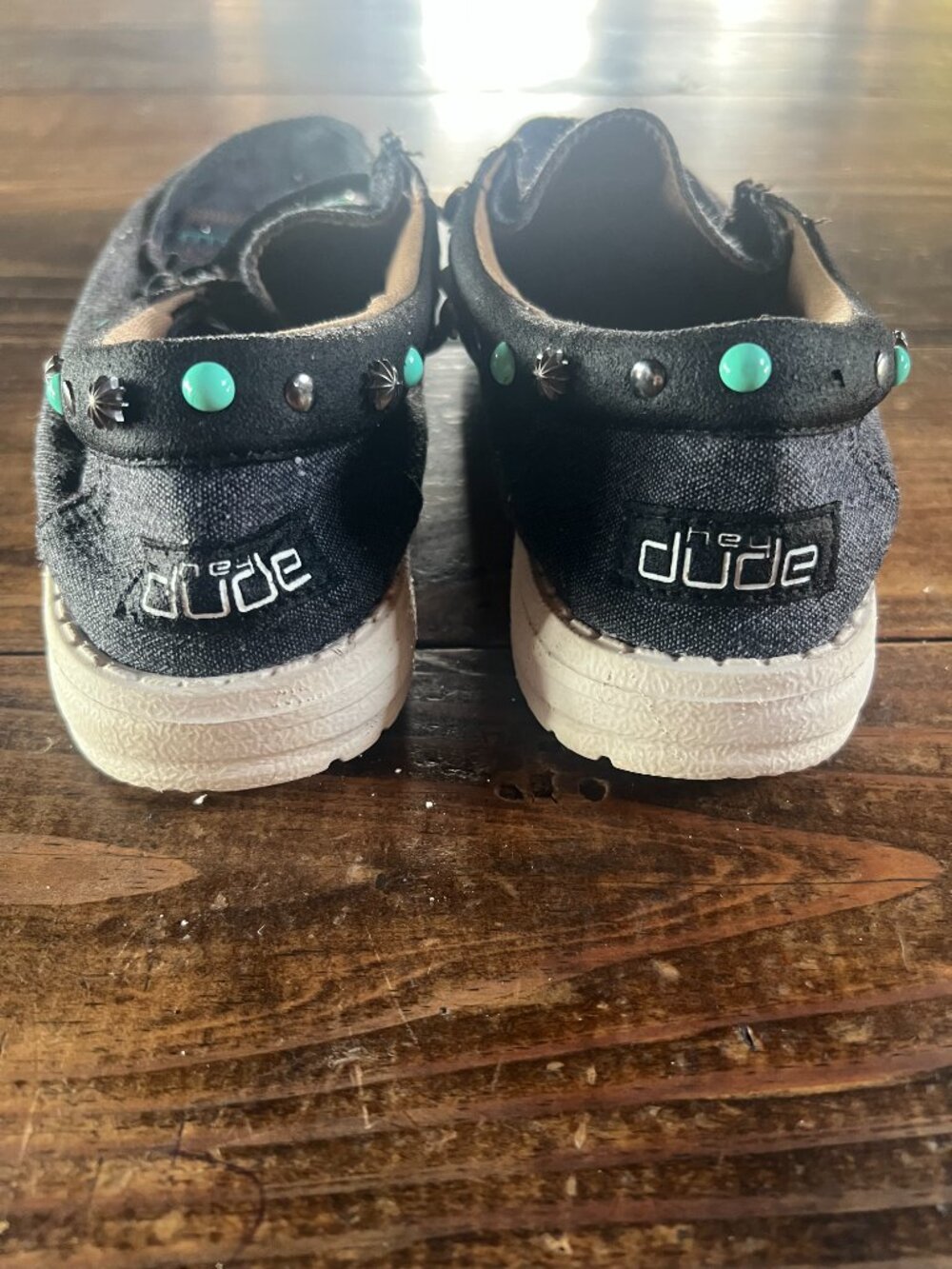 Hey Dude Wendy Annex Rodeo Black Women’s 9 Studded Slip On Shoes Western Comfort - Picture 4 of 5